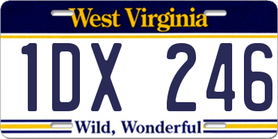 WV license plate 1DX246