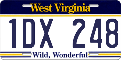 WV license plate 1DX248