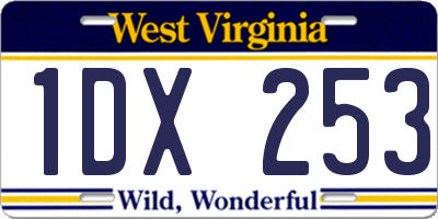 WV license plate 1DX253