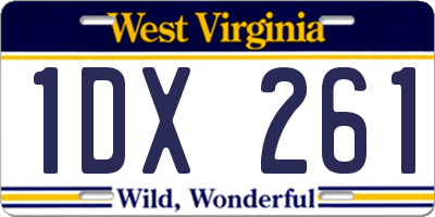 WV license plate 1DX261