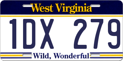 WV license plate 1DX279