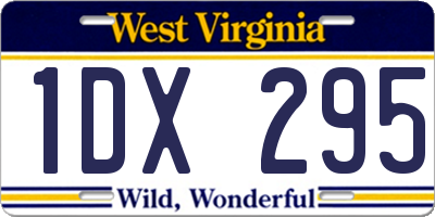 WV license plate 1DX295