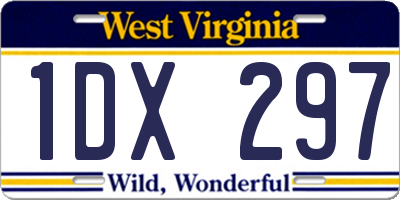 WV license plate 1DX297