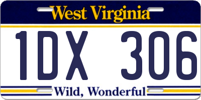 WV license plate 1DX306