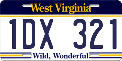 WV license plate 1DX321