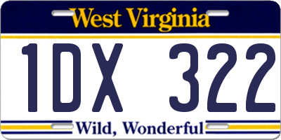 WV license plate 1DX322