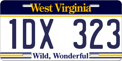 WV license plate 1DX323