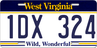 WV license plate 1DX324