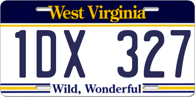 WV license plate 1DX327