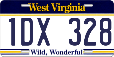 WV license plate 1DX328