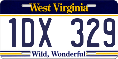 WV license plate 1DX329