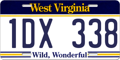 WV license plate 1DX338