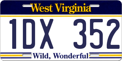 WV license plate 1DX352