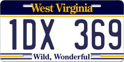 WV license plate 1DX369