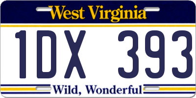 WV license plate 1DX393