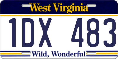 WV license plate 1DX483