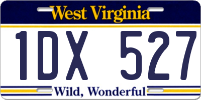 WV license plate 1DX527