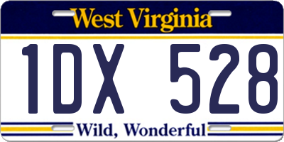 WV license plate 1DX528
