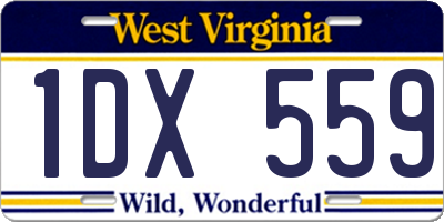 WV license plate 1DX559