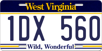 WV license plate 1DX560