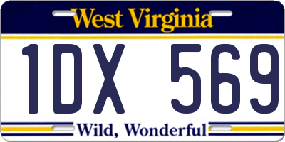 WV license plate 1DX569