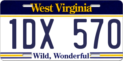 WV license plate 1DX570