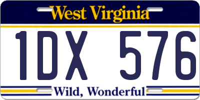 WV license plate 1DX576