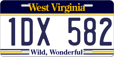 WV license plate 1DX582