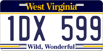 WV license plate 1DX599