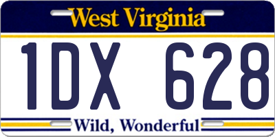 WV license plate 1DX628