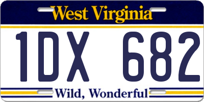 WV license plate 1DX682