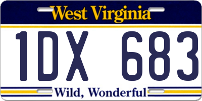 WV license plate 1DX683