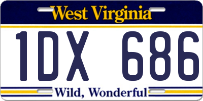 WV license plate 1DX686