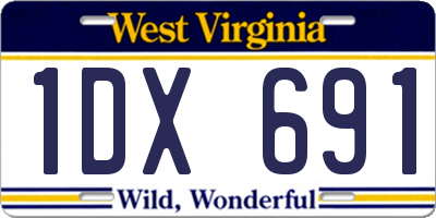 WV license plate 1DX691