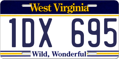 WV license plate 1DX695