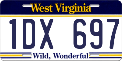 WV license plate 1DX697