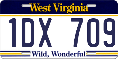 WV license plate 1DX709