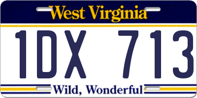 WV license plate 1DX713