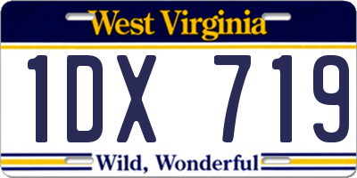 WV license plate 1DX719