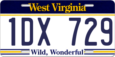 WV license plate 1DX729