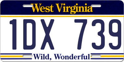 WV license plate 1DX739