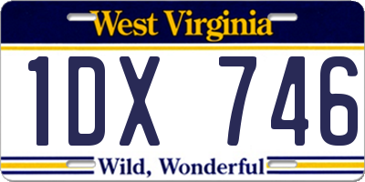 WV license plate 1DX746