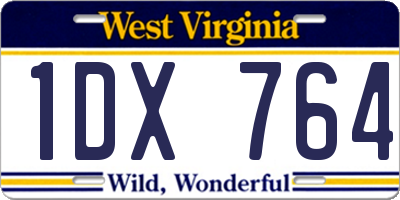WV license plate 1DX764