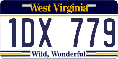 WV license plate 1DX779