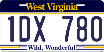WV license plate 1DX780
