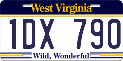 WV license plate 1DX790