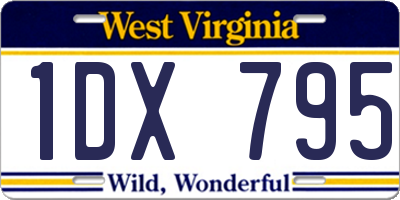 WV license plate 1DX795