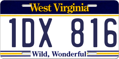 WV license plate 1DX816
