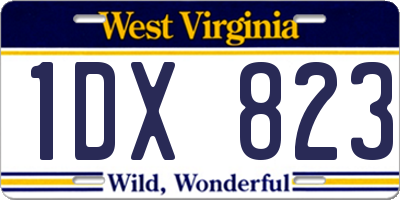 WV license plate 1DX823