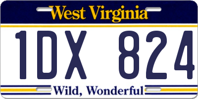WV license plate 1DX824